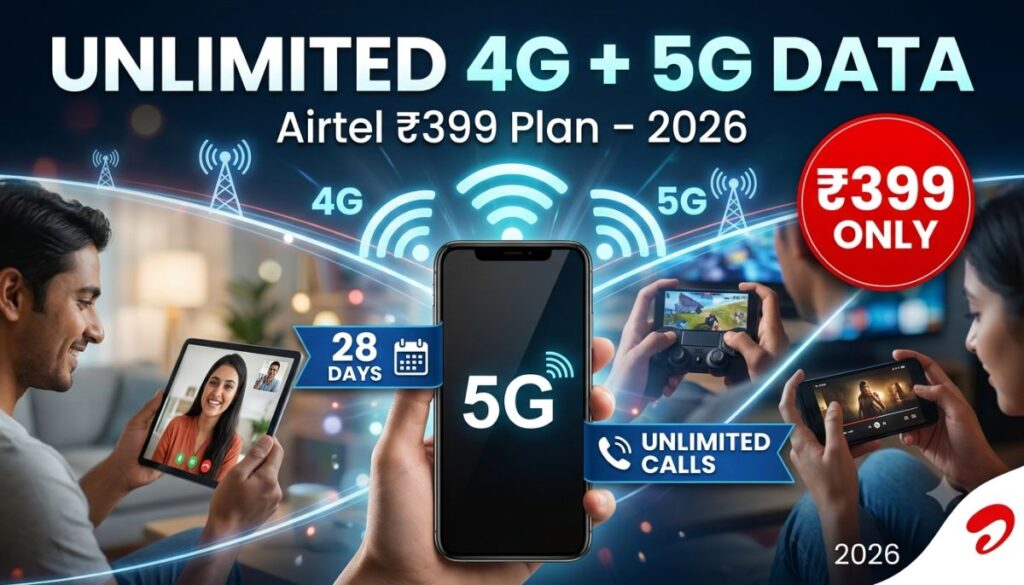 Airtel ₹399 Unlimited 4G + 5G Plan